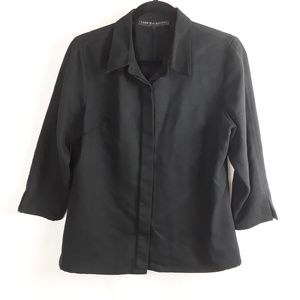 Fabrizio Gianni Black Long Sleeve Collar Shirt